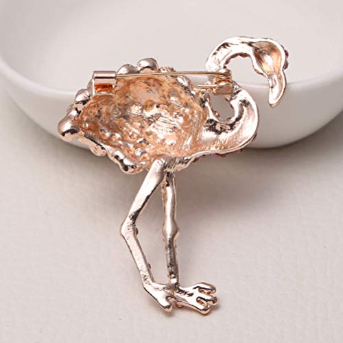 Image of 3pcs Crystal Flamingo Brooch Fashion Alloy Flamingo Brooch Women Girls Clothes Clip Accessory (Pink) for Summer Party