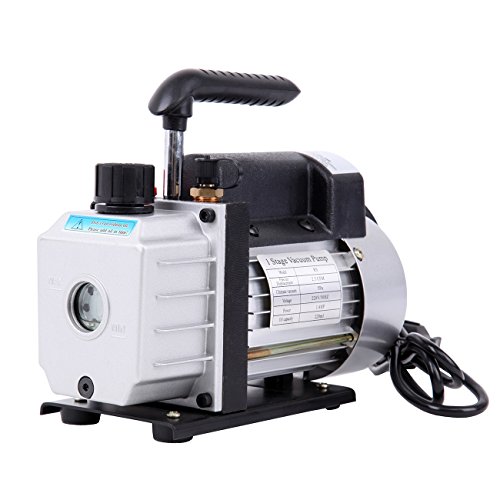 Yonntech 180W 2.5 CFM Pompa vuoto per condizionatori Monostadio Pompa Per Il Vuoto Monostadio carica e vuoto manometro e frusta (200ML)