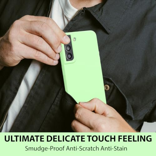 Image of LIRAMARK Liquid Silicone Soft Back Cover Case for Samsung Galaxy S22 Plus (Mint Green)