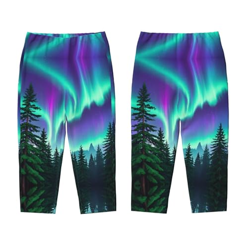 Pajama Pants Pajama Bottoms with Elastic Waistband Sleepwear Lounge Pants, Colorful Starry Sky Forest3