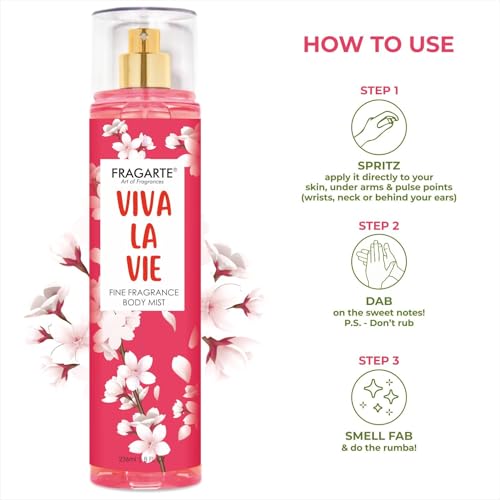 Image of Body Mist Viva La Vie | Long Lasting Fresh Floral Fragrance for Women & Girls | Daily Wear Perfumed Body Spray | Light & Refreshing Scent Mist for All Day Use - 236 ml