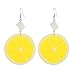 Zuiaidess Damen Ohrringe,Sommer Große Persönlichkeit Übertrieben Gelbe Zitrone Acryl Platte Obst Ohrringe Ohr Haken Für Frauen Täglich Accessoires Schmuck