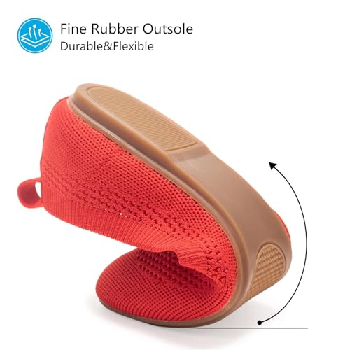 Image of Frank Mully Women's Ballet Flat Shoes Knit Dress Shoes Round Toe Slip On Ballerina Flats for Woman Low Wedge Comfort Soft