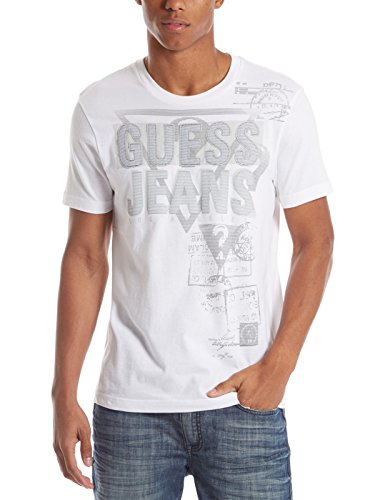 GUESS Factory Men's Everett Logo Crewneck Tee True White