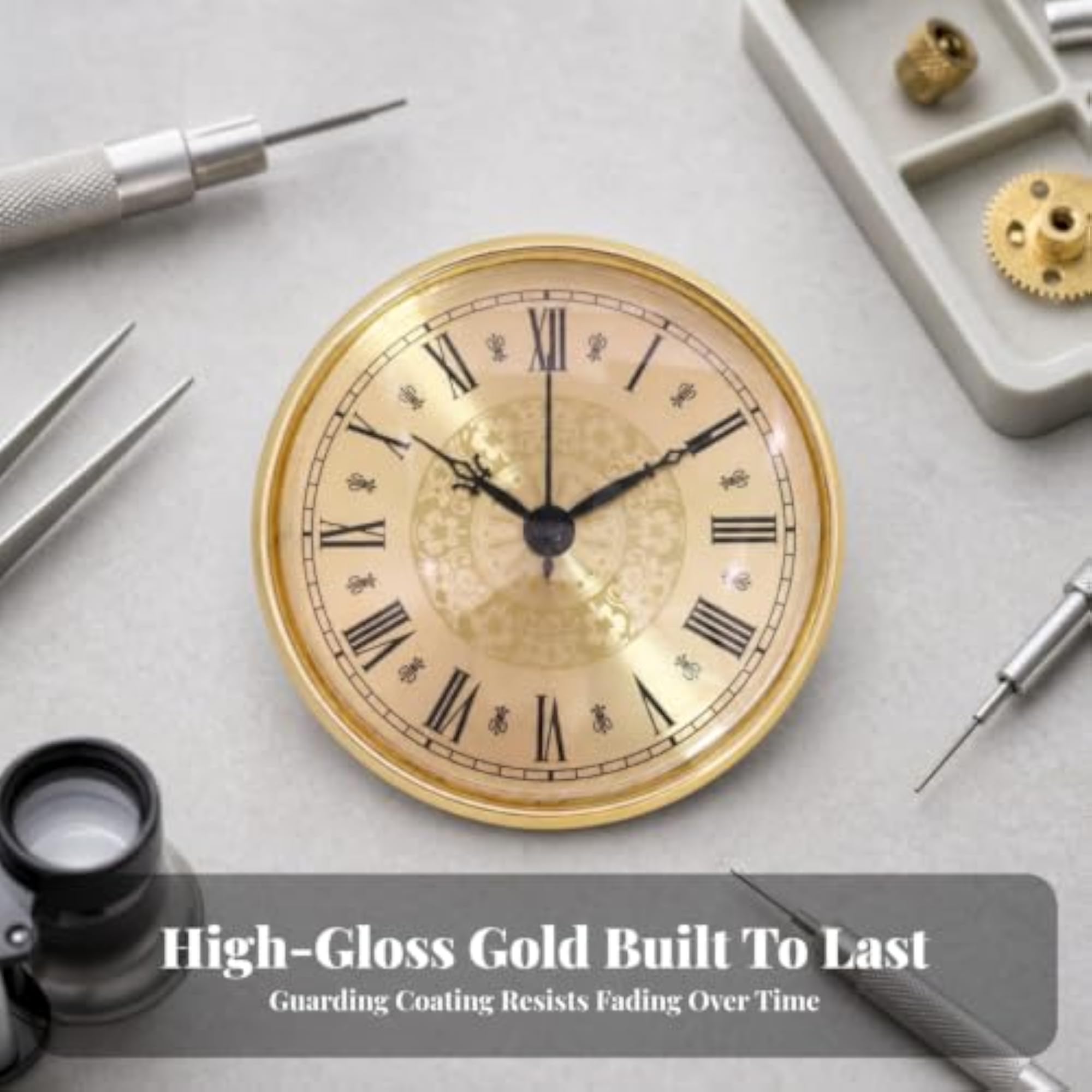 Replacement Gold Frame Clock Insert with Roman Numerals