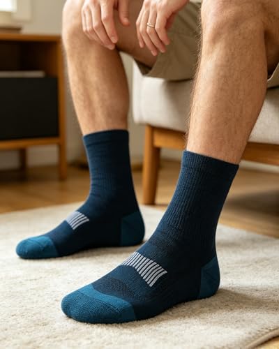Image of 90% Merino Wool Socks for Men Athletic Ankle Socks for Women with Arch Support Breathable Soft Wool Ankle Socks,3 Pairs