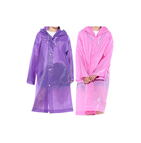 KLONKEE Kids Rain Ponchos 2-3 Packs Thickened Portable Reusable Raincoats for Boys