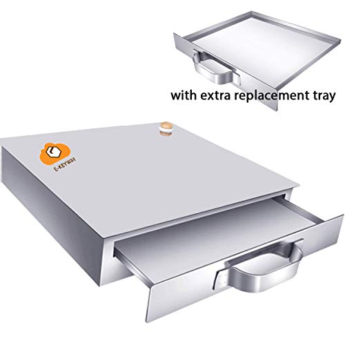 E-KEYWAY Chinese Rice Noodle Roll Food Steamer with Extra Tray Stainless Steel Square