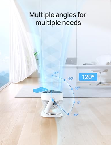 Dreo Fan for Bedroom, 12 Inches, 70ft Powerful Airflow, 28db Quiet Table Air Circulator Fans for Dorm Room, 120° Adjustable Tilt, 3 Speeds, Desktop Fan for Home, Office, Kitchen - Image 6
