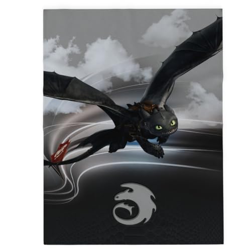 How to Train Your Dragon Toothless Kids Bedding Super Soft Plush Cozy Throw 46 in x 60 in (Officially Licensed Product) By Franco