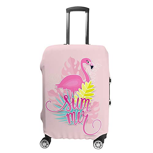 Housse pour valise motif flamant rose avec protection lavable et anti-poussière