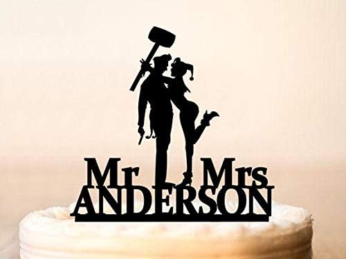 Max345gall Decoration De Gateau De Mariage Joker Et Harley Quinn Silhouette Joker Et Harley Quinn Amazon Fr Cuisine Et Maison