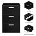 YAHEETECH End Side Table Nightstand with 3 Drawers, Wooden Sofa Bed Side Storage Stand Cabinet for Bedroom, Accent Night Stand Table, Black
