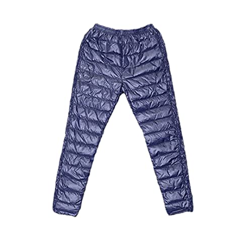 Pantalon duvet femme chaud taille haute hiver bleu marine taille L
