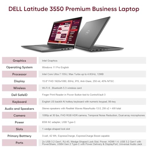 Dell Latitude 3550 Business Laptop 15.6" FHD miniatura 7