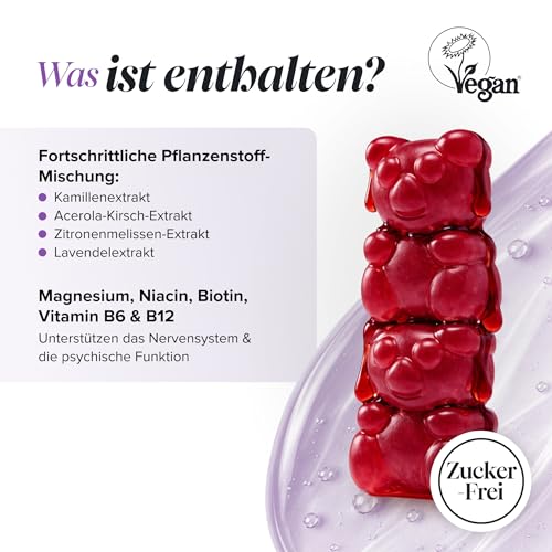 Schlaf Gummis für Kinder | Magnesium, L Theanin, VItamin B12 | Novomins – Ansicht 3