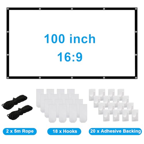 Pantalla de proyector HD portátil de 100 pulgadas 16:9 plegable miniatura 5