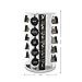 Kamenstein 20 Jar Revolving Countertop Spice Rack with Spices Included, FREE Spice Refills for 5 Years, Polished Stainless Steel with Black Caps, 30020