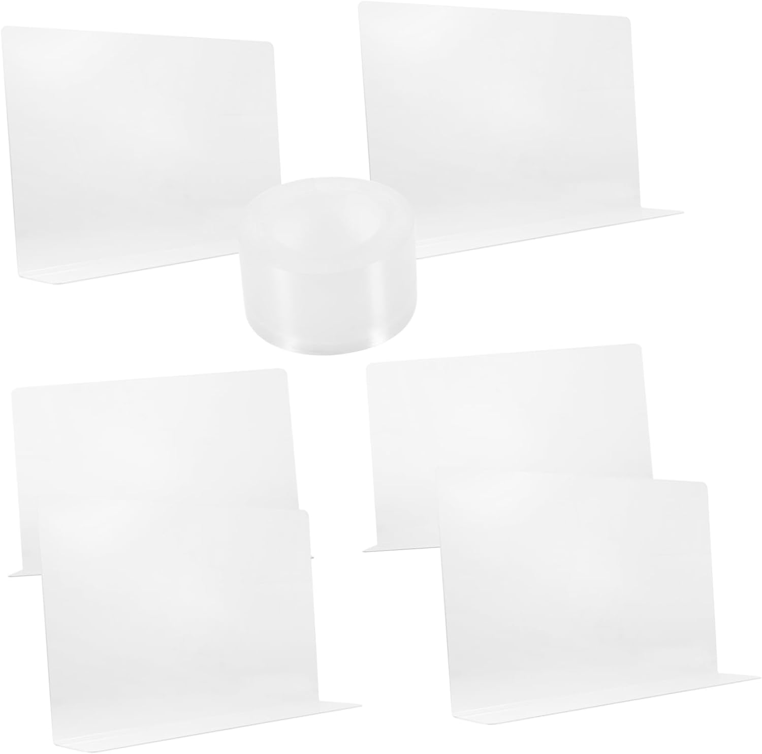 1 Set Clear Shelf Dividers Plastic Organizers for Closet Cabinet Pantry Transparent Self Adhesive Dividers for Clothes Shoes Accessories Easy Installation for Neat Spaces