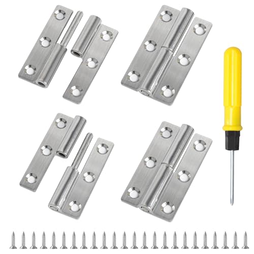 DesertBoy 4 Pcs Detachable Door Hinges, 2.5 Inch Stainless Steel Lift Off Hinge