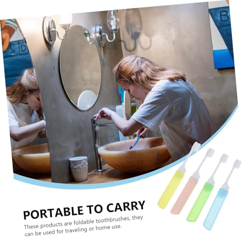 GANAZONO 12 Stück Teiliges Faltbare Zahnbürsten für Erwachsene und Jugendliche Weiche Borsten Kompakt und Tragbar Sanfte Zahnreinigung Personalisierte Mundpflege Praktische Zufällige Farbe – Bild 6