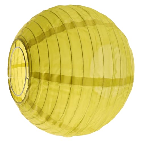 COLLBATH Pantalla Plegable Redonda de Tela para Lámpara de Techo Farol Colgante Amarillo para Decoración Festiva Lámpara Esférica para Dormitorio y Sala de Estar Farol Chino Interior