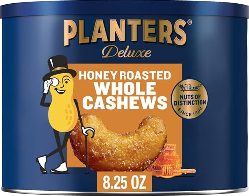 Image of PLANTERS Deluxe Honey Roasted Cashews, Plant Based Protein, 8.25 Oz (1 Ct)