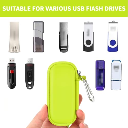 Image of USB Flash Drive Case, SD Card /Thumb Drive /Memory Cards Holder, Bag Only | SDXC /SDHC Storage, Electronic Accessories Organizer for SanDisk / for Samsung, for Students /IT /Office /School /Travel, Green