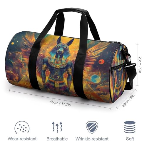Egyptian Mythology God Sports Gym Bag Travel Duffel Workout Bag with Adjustable Strap2
