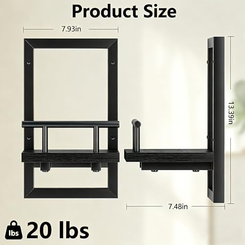 Image of Sbosbo Floating Shelves for Wall, Plant Shelf Indoor, Wall Planters for Indoor Floating Plant Shelves for Bedroom, Living Room, Kitchen, Office, Bathroom Decor (Black, 2 Pack)