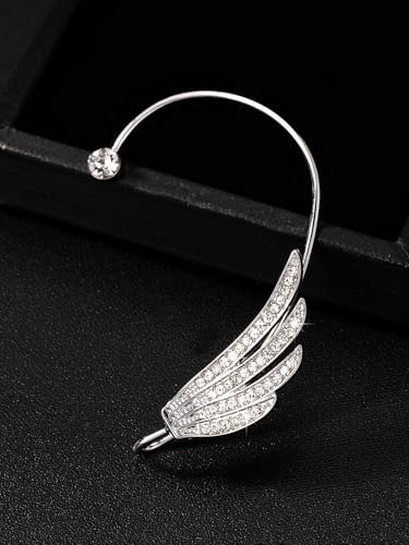 Sparkling Rhinestone Angel Wing Ear Cuffs Non-Piercing Earrings Glitter Iced Out Crystal Angel Wings Cartilage Climber Ear Wrap Prom Party Festival Ear Jewelry for Women4