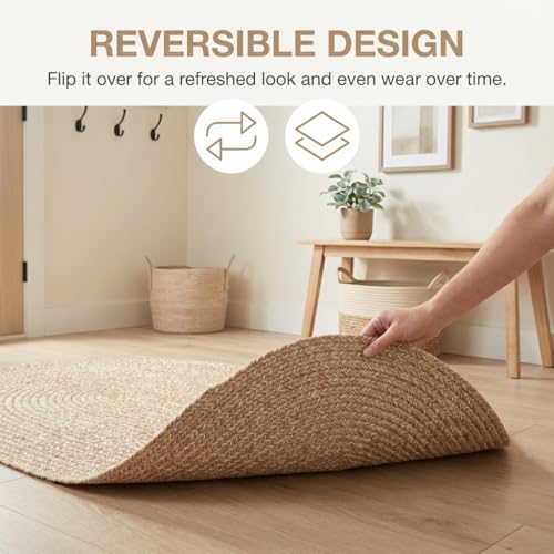 Super Area Rugs Beige/Tan Brown Braided Rug Farmhouse Kitchen Braided Carpet - Washable - Rustic Floor Covering for Kitchen Sink - 2' x 3' - image 7
