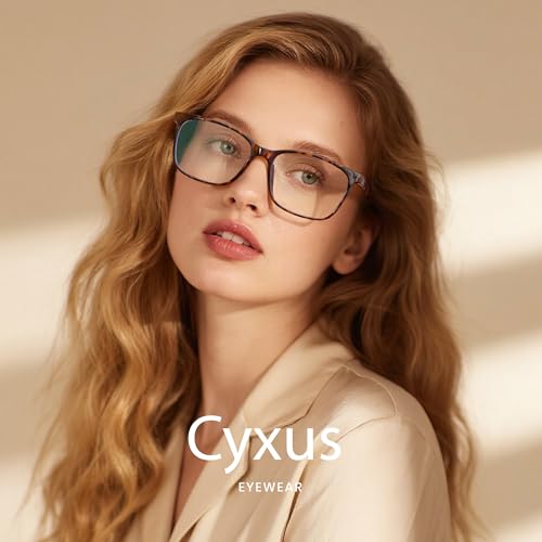 Image of Cyxus Blue Light Glasses for Men Women Reduce Eye Strain Square Frame 8083 | Eye Protection,UV Protection,Lightweight TR90 Frame,Ideal for Computer Screen Office Work