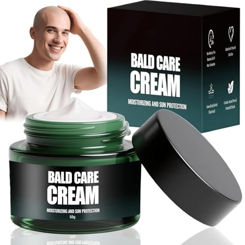 50G Bald Head Moisturiser for Men, Scalp Moisturiser for Dry Scalp Treatments with Natural Anti-Shine Effect, Hydrating & Protective Post Shave Balm Men for Bald Heads Maintenance & Smooth Shaving