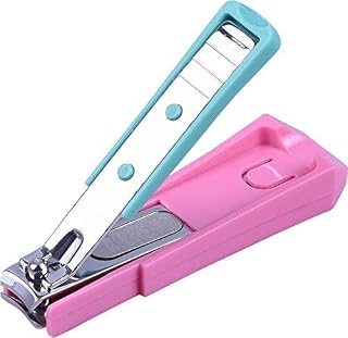 AK Fashion Stainless-Steel Nail Cutter with Detachable Plastic Cover Body, Multicolour