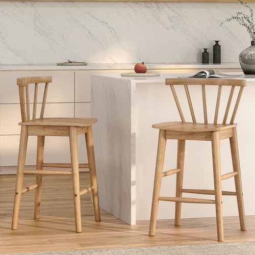 EYYTHUNG Wood Bar Stools Set of 2, 24