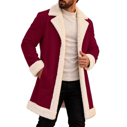 TRCELECTROP Christmas Jacket for Men Fleece Holiday Xmas Jackets Outwear 2026 Fall Winter Open Front Cardiagn with Pockets - image 2