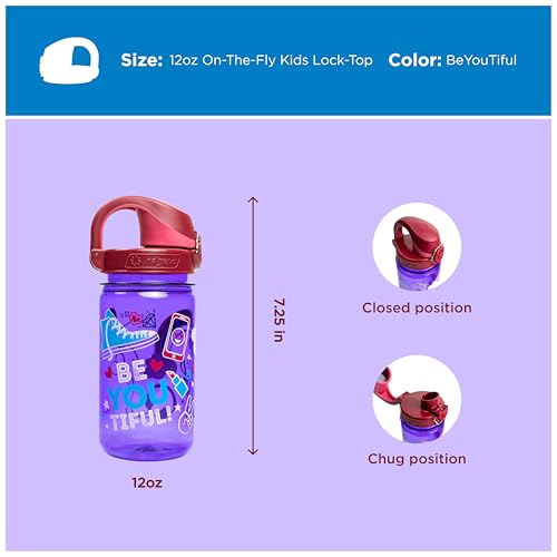 Image of Nalgene Kids' 12 oz On The Fly Lock-Top Water Bottle, BeYouTiful