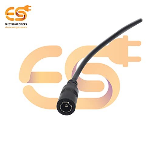 Image of Electronic Spices 5.5mm Male and 5.5mm Female Dc Pins Jack Cable Connector With Wire Pack of 5pcs