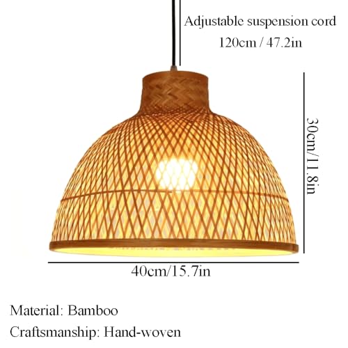 Lámpara colgante de bambú para iluminar salones oscuros con estilo 6