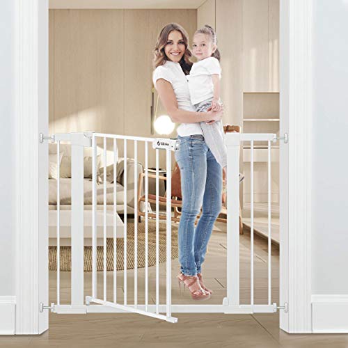 Tokkidass Auto Close Safety Baby Gate, 35"-37.8" Easy Walk Thru Child Gate
