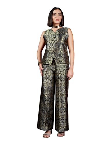 Image of PURVAJA Womenn's Sleeveless Shirt Pant Printed Co-Ords Set