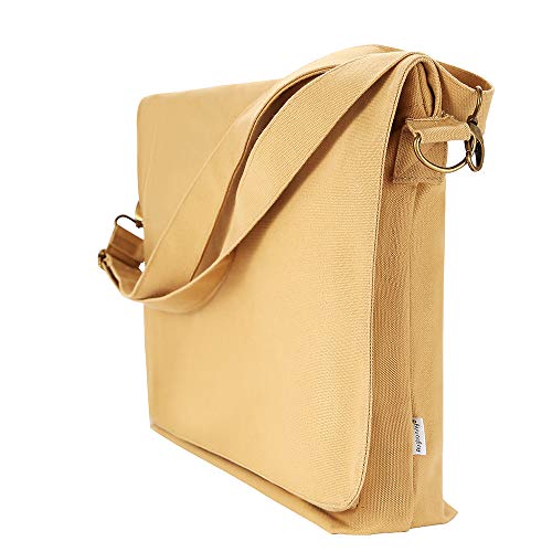 Augbunny Mehrzweck-Tragetasche aus Segeltuch mit Klappe, verstellbarer Schultergurt, Tragetasche, Beige (khaki), Large Cover