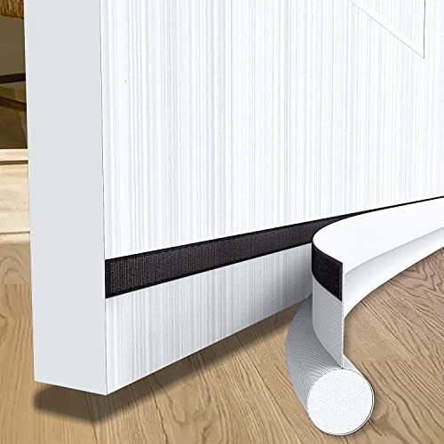 Boudin De Porte Isolant Froid, 94cm Bas de Porte Isolant Unilatéral, Anti Froid Coussin Boudin Porte Isolation avec Joint Auto Adhésif, Insonorisé, Protège des Courants d'air et des Insectes (Blanc) Cover