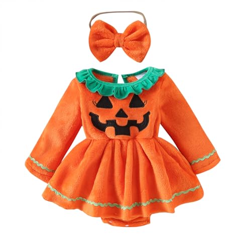 Newborn Baby Girl Christmas Dress Romper Pumpkin Gingerbread Jumpsuits Xmas Halloween Clothes Fall Winter Outfit