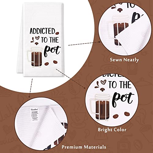 Vansolinne Coffee Kitchen Towels Funny Dish Towels Coffee Bar Decor Set Of 4 thumb #2