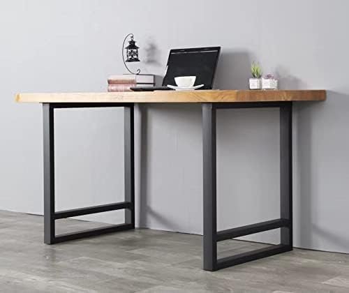 Metal Table Desk Legs Modern Welded Cast Iron Dining Table Legs Base, DIY Industrial Table (Legs Pack of 2) Black (Square Shape_2103-SQ)