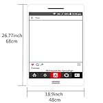 Photobooth Props Props Frame, Mobile Phone Shape Happy Birthday Party Photo Booth Selfie Picture Frame (Black) - Image 2