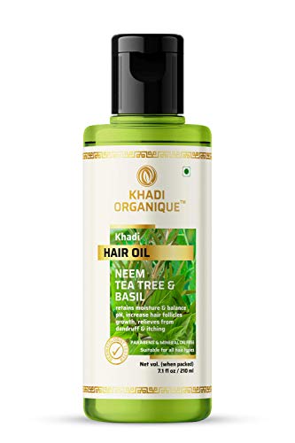 Image of Khadi Organique Neem Tea Tree & Basil Natural Hair Oil Paraben & Miniral Oil Free Pack Of 1