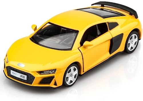 Image of LONGMIRE Metal Pull Back Diecast Car Pull Back Model with Sound Light Boys Gifts Toys for Kids Pack of 1, Multicolor (1.32 Aodi R8)